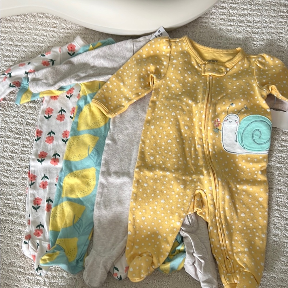 Yellow Snail Print Kids One Piece